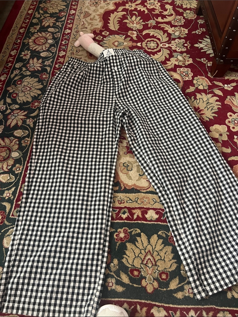 Black & White Gingham Wide Leg Pants